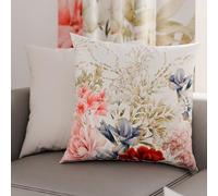 PETTI Artigiani Italiani - Coppia di Federe Cuscino 80x80 cm in Microfibra, Cuscini Arredo Camera da Letto, Divano, Salotto, Set 2 Fodere Copricuscino, Federa Floreale Azzurro, 100% Made in Italy