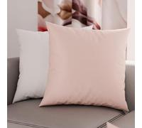 PETTI Artigiani Italiani - Coppia di Federe Cuscino 80x80 cm in Microfibra, Cuscini Arredo Camera da Letto, Divano, Set 2 Fodere Copricuscino, Federa Double Face Bianco Cipria Chiaro