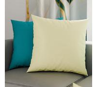 PETTI Artigiani Italiani - Coppia di Federe Cuscino 80x80 cm in Microfibra, Cuscini Arredo Camera da Letto, Divano, Set 2 Fodere Copricuscino, Federa Double Face Tiffany Panna
