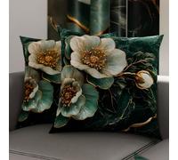 PETTI Artigiani Italiani - Coppia di Federe Cuscino 80x80 cm in Microfibra, Cuscini Arredo Camera da Letto, Divano, Salotto, Set 2 Fodere Copricuscino, Federa Floreale 06 19, 100% Made in Italy