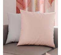PETTI Artigiani Italiani - Coppia di Federe Cuscino 80x80 cm in Microfibra, Cuscini Arredo Camera da Letto, Divano, Set 2 Fodere Copricuscino, Federa Double Face Cipria Grigio Chiaro