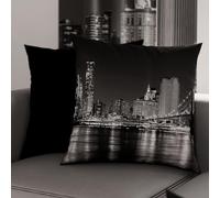 PETTI Artigiani Italiani - Coppia di Federe Cuscino 80x80 cm in Microfibra, Cuscini Arredo Camera da Letto, Divano, Salotto, Set 2 Fodere Copricuscino, Federa City Nero, 100% Made in Italy
