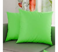 PETTI Artigiani Italiani - Coppia di Federe Cuscino 80x80 cm in Microfibra, Cuscini Arredo Camera da Letto, Divano, Set 2 Fodere Copricuscino, Federa Tinta Unita Verde Mela