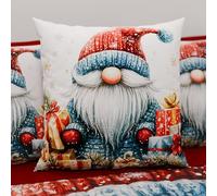 PETTI Artigiani Italiani - Coppia di Federe Cuscino 80x80 cm in Microfibra, Federe Natalizie, Cuscini Arredo di Natale Camera da Letto, Divano, Salotto, Set 2 Fodere Copricuscino, Federa Xmas 14