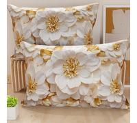 PETTI Artigiani Italiani - Coppia di Federe Cuscino Letto 50x80 cm, Federa in Microfibra Anallergica, Set Due Fodere Copricuscino Matrimoniale Fantasia Floreale, 100% Made in Italy