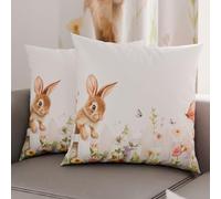 PETTI Artigiani Italiani - Coppia di Federe Cuscino Pasquali 30x30 cm in Microfibra, Cuscini Arredo di Pasqua, per Camera da Letto, Divano, Salotto, Set 2 Fodere Copricuscino, 100% Made in Italy