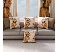 PETTI Artigiani Italiani - Coppia di Federe Cuscino Pasquali 30x30 cm in Microfibra, Cuscini Arredo di Pasqua, per Camera da Letto, Divano, Salotto, Set 2 Fodere Copricuscino, 100% Made in Italy