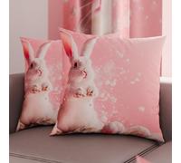 PETTI Artigiani Italiani - Coppia di Federe Cuscino Pasquali 30x30 cm in Microfibra, Cuscini Arredo di Pasqua, per Camera da Letto, Divano, Salotto, Set 2 Fodere Copricuscino, 100% Made in Italy
