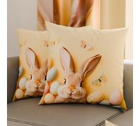PETTI Artigiani Italiani - Coppia di Federe Cuscino Pasquali 30x30 cm in Microfibra, Cuscini Arredo di Pasqua, per Camera da Letto, Divano, Salotto, Set 2 Fodere Copricuscino, 100% Made in Italy