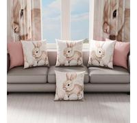 PETTI Artigiani Italiani - Coppia di Federe Cuscino Pasquali 30x30 cm in Microfibra, Cuscini Arredo di Pasqua, per Camera da Letto, Divano, Salotto, Set 2 Fodere Copricuscino, 100% Made in Italy