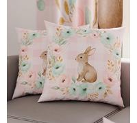 PETTI Artigiani Italiani - Coppia di Federe Cuscino Pasquali 50x30 cm in Microfibra, Cuscini Arredo di Pasqua, per Camera da Letto, Divano, Salotto, Set 2 Fodere Copricuscino, 100% Made in Italy