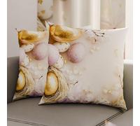 PETTI Artigiani Italiani - Coppia di Federe Cuscino Pasquali 50x30 cm in Microfibra, Cuscini Arredo di Pasqua, per Camera da Letto, Divano, Salotto, Set 2 Fodere Copricuscino, 100% Made in Italy