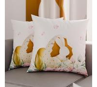 PETTI Artigiani Italiani - Coppia di Federe Cuscino Pasquali 50x30 cm in Microfibra, Cuscini Arredo di Pasqua, per Camera da Letto, Divano, Salotto, Set 2 Fodere Copricuscino, 100% Made in Italy