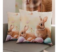 PETTI Artigiani Italiani - Coppia di Federe Cuscino Pasquali 50x30 cm in Microfibra, Cuscini Arredo di Pasqua, per Camera da Letto, Divano, Salotto, Set 2 Fodere Copricuscino, 100% Made in Italy