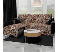 PETTI Artigiani Italiani - Copridivano Angolare, Copridivano con penisola a Destra e Sinistra, Salvadivano con Penisola, Copridivano 3 Posti Penisola a Sinistra Animalier 04, 100% Made in Italy