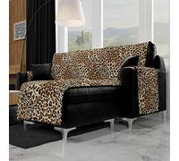 PETTI Artigiani Italiani - Copridivano Angolare, Copridivano con Penisola, Copridivano 3 Posti con Isola a Destra, Copridivano con Chaise Longue, Maculato, 100% Made in Italy