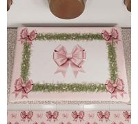 PETTI Artigiani Italiani - Coprifornello Natalizio, Coprifornello Cucina Natalizio, Copri Piano Cottura 50x70 cm, Coprifuochi Fiocco Rosa Piume, 100% Made in Italy