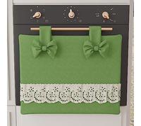 PETTI Artigiani Italiani - Copriforno in cotone con pizzo Sangallo e fiocchi, 50 x 42 cm, Verde