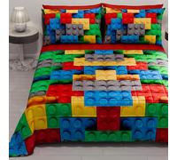 PETTI Artigiani Italiani - Copriletto Matrimoniale Estivo 260x270cm 100 g/m² Double Face, Trapuntino Matrimoniale Primaverile, Trapunta Leggera, Mattoncini, 100% Made in Italy