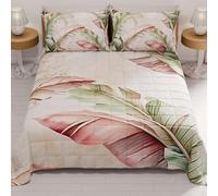 PETTI Artigiani Italiani - Copriletto Matrimoniale Estivo 260x270cm 100 g/m² Double Face, Trapuntino Matrimoniale Primaverile, Trapunta Leggera, Floreale 191, 100% Made in Italy
