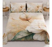 PETTI Artigiani Italiani - Copriletto Matrimoniale Estivo 260x270cm 100 g/m² Double Face, Trapuntino Matrimoniale Primaverile, Trapunta Leggera, Floreale 154, 100% Made in Italy