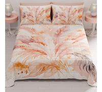 PETTI Artigiani Italiani - Copriletto Matrimoniale Estivo 260x270cm 100 g/m² Double Face, Trapuntino Matrimoniale Primaverile, Trapunta Leggera, Palma Cipria, 100% Made in Italy