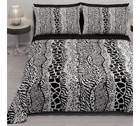 PETTI Artigiani Italiani - Copriletto Matrimoniale Estivo 260x270cm 100 g/m² Double Face, Trapuntino Matrimoniale Primaverile, Trapunta Leggera, Animalier Nero, 100% Made in Italy