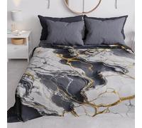 PETTI Artigiani Italiani - Copriletto Matrimoniale Primavera Estate, Coperta Leggera Matrimoniale, Lenzuola Copri Letto, Marmo Grigio Scuro, 100% Made in Italy