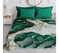 PETTI Artigiani Italiani - Copriletto Matrimoniale Primavera Estate, Coperta Leggera Matrimoniale, Lenzuola Copri Letto, Marmo Verde Smeraldo, 100% Made in Italy