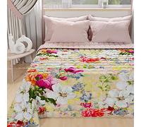 PETTI Artigiani Italiani - Copriletto Piazza e Mezza Estivo 220x260cm 100 g/m² Double Face, Trapuntino Piazza e Mezza Primaverile, Trapunta Leggera, Spring Colorful, 100% Made in Italy