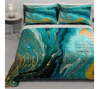 PETTI Artigiani Italiani - Copriletto Piazza e Mezza Estivo 220x260cm 100 g/m² Double Face, Trapuntino Piazza e Mezza Primaverile, Trapunta Leggera, Marmo Verde, 100% Made in Italy
