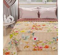 PETTI Artigiani Italiani - Copriletto Piazza e Mezza Estivo 220x260cm 100 g/m² Double Face, Trapuntino Piazza e Mezza Primaverile, Trapunta Leggera, Spring Cipria, 100% Made in Italy