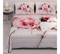 PETTI Artigiani Italiani - Copriletto Piazza e Mezza Estivo 220x260cm 100 g/m² Double Face, Trapuntino Piazza e Mezza Primaverile, Trapunta Leggera, Country Chic, 100% Made in Italy