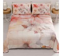 PETTI Artigiani Italiani - Copriletto Piazza e Mezza Estivo 220x260cm 100 g/m² Double Face, Trapuntino Piazza e Mezza Primaverile, Trapunta Leggera, Floreale 1, 100% Made in Italy