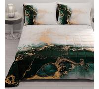 PETTI Artigiani Italiani - Copriletto Piazza e Mezza Estivo 220x260cm 100 g/m² Double Face, Trapuntino Piazza e Mezza Primaverile, Trapunta Leggera, Marmo Smeraldo, 100% Made in Italy