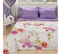 PETTI Artigiani Italiani - Copriletto Piazza e Mezza Estivo 220x260cm 100 g/m² Double Face, Trapuntino Piazza e Mezza Primaverile, Trapunta Leggera, Spring Bianco, 100% Made in Italy