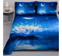 PETTI Artigiani Italiani - Copriletto Singolo Estivo 170x260cm 100 g/m² Double Face, Trapuntino Letto Singolo Primaverile, Trapunta Leggera, Notte Stellata, 100% Made in Italy