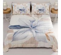 PETTI Artigiani Italiani - Copriletto Singolo Estivo 170x260cm 100 g/m² Double Face, Trapuntino Letto Singolo Primaverile, Trapunta Leggera, Floreale 164, 100% Made in Italy