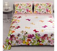 PETTI Artigiani Italiani - Copriletto Singolo Estivo 170x260cm 100 g/m² Double Face, Trapuntino Letto Singolo Primaverile, Trapunta Leggera, Farfalle, 100% Made in Italy