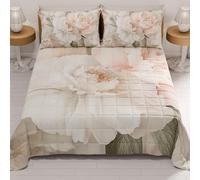 PETTI Artigiani Italiani - Copriletto Singolo Estivo 170x260cm 100 g/m² Double Face, Trapuntino Letto Singolo Primaverile, Trapunta Leggera, Floreale 40, 100% Made in Italy