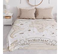 PETTI Artigiani Italiani - Copriletto Singolo Primavera Estate, Coperta Leggera Singola, Lenzuola Copriletto, World 01 100% Made in Italy