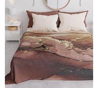 PETTI Artigiani Italiani - Copriletto Singolo Primavera Estate, Coperta Leggera Singola, Lenzuola Copriletto, Marble Tortora 100% Made in Italy