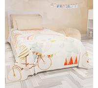 PETTI Artigiani Italiani - Copriletto Una Piazza e Mezza Primavera Estate, Coperta Leggera Una Piazza e Mezza, Lenzuola Copriletto, Party 01 100% Made in Italy
