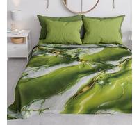 PETTI Artigiani Italiani - Copriletto Una Piazza e Mezza Primavera Estate, Coperta Leggera Una Piazza e Mezza, Lenzuola Copri Letto, Marmo Verde, 100% Made in Italy