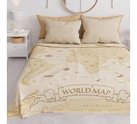 PETTI Artigiani Italiani - Copriletto Una Piazza e Mezza Primavera Estate, Coperta Leggera Una Piazza e Mezza, Lenzuola Copriletto, World 02 100% Made in Italy
