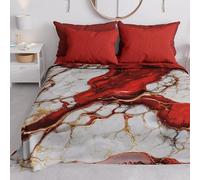 PETTI Artigiani Italiani - Copriletto Una Piazza e Mezza Primavera Estate, Coperta Leggera Una Piazza e Mezza, Lenzuola Copri Letto, Marmo Rosso, 100% Made in Italy