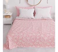 PETTI Artigiani Italiani - Copriletto Una Piazza e Mezza Primavera Estate, Coperta Leggera Una Piazza e Mezza, Lenzuola Copriletto, Pizzo Rose Rosa 100% Made in Italy