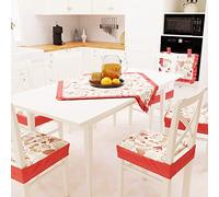 PETTI Artigiani Italiani - Centrotavola, Centrotavola Moderno, Centrotavola Cucina e Soggiorno, 1pz Centrotavola in Cotone 90x90 cm Cuori Rosso 100% Made in Italy