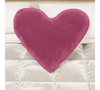 PETTI Artigiani Italiani - Cuscini Arredo in Velluto con Imbottitura, Cuscino per Camera da Letto, Divano Salotto, con Federa a Sacco, Cuore Fucsia - Diametro 50 cm