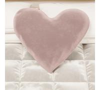 PETTI Artigiani Italiani - Cuscini Arredo in Velluto con Imbottitura, Cuscino per Camera da Letto, Divano Salotto, con Federa a Sacco, Cuore Cipria - Diametro 50 cm